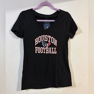 NWT Fanatics Black Houston Football Women's V-Neck Tee